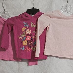 Carter's Pink Floral Butterfly Long Sleeve Tee
